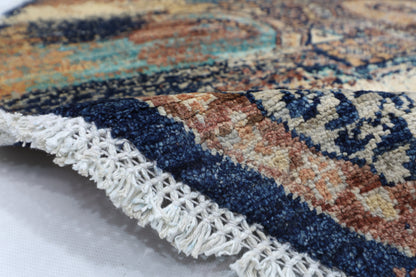152 x 150 cm | Abstract Mamluk Round Oriental Rug Afghan Hand Knotted Veg Dye Wool carpet