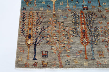 150 x 193 cm | Tree of life Oriental Area Rug Afghan Hand Knotted Veg Dye Wool carpet