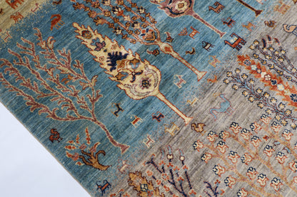 150 x 193 cm | Tree of life Oriental Area Rug Afghan Hand Knotted Veg Dye Wool carpet