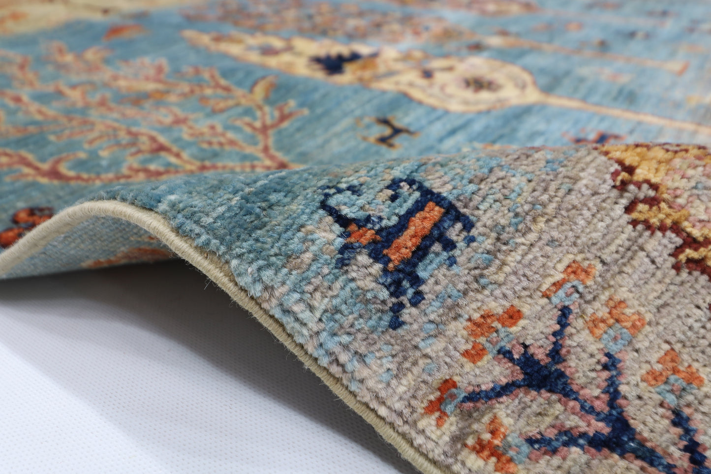 150 x 193 cm | Tree of life Oriental Area Rug Afghan Hand Knotted Veg Dye Wool carpet