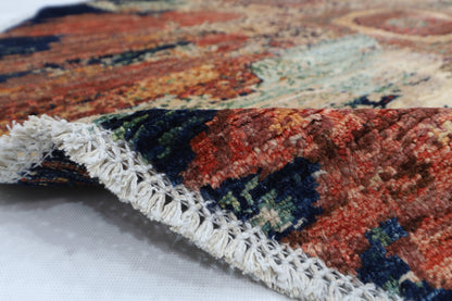 154 x 149 cm | Abstract Mamluk Oriental Round Rug Afghan Hand Knotted Veg Dye Wool carpet