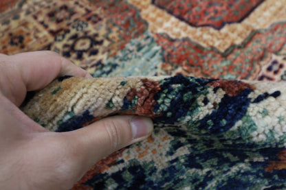 154 x 149 cm | Abstract Mamluk Oriental Round Rug Afghan Hand Knotted Veg Dye Wool carpet