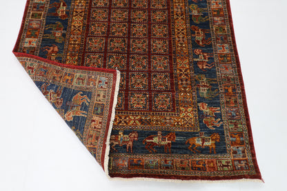 129 x 180 cm | Oriental Animal Area Rug Afghan Hand Knotted Veg Dye Wool carpet