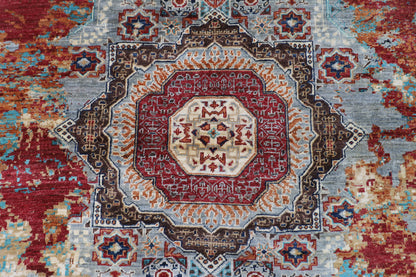154 x 151 cm | Oriental Abstract Round Rug Afghan Hand Knotted Veg Dye Wool carpet