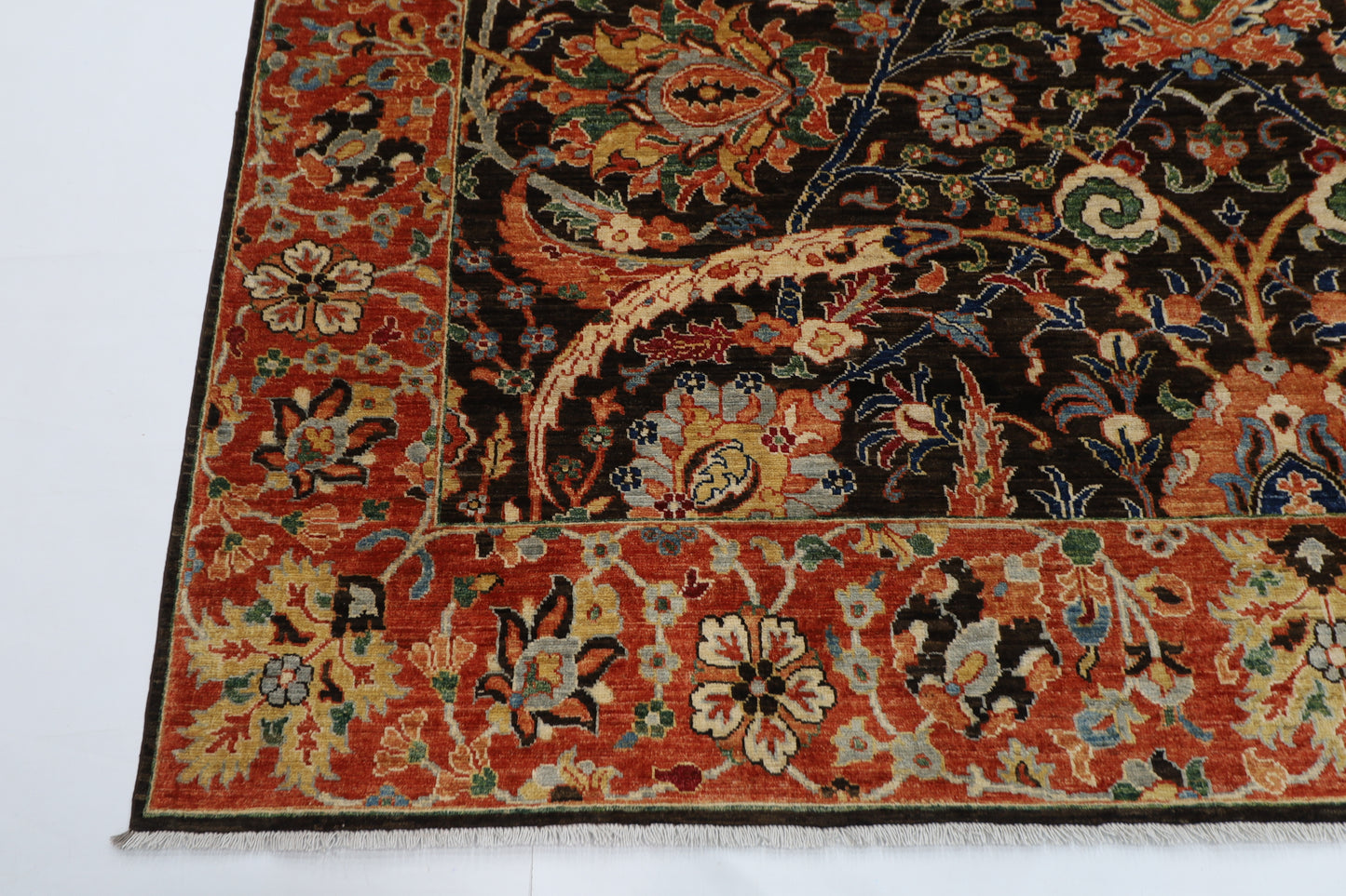 250 x 306 cm | Oriental Bidjar brown Area Rug Afghan Hand Knotted veg Dye Wool Carpet