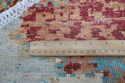 154 x 151 cm | Oriental Abstract Round Rug Afghan Hand Knotted Veg Dye Wool carpet