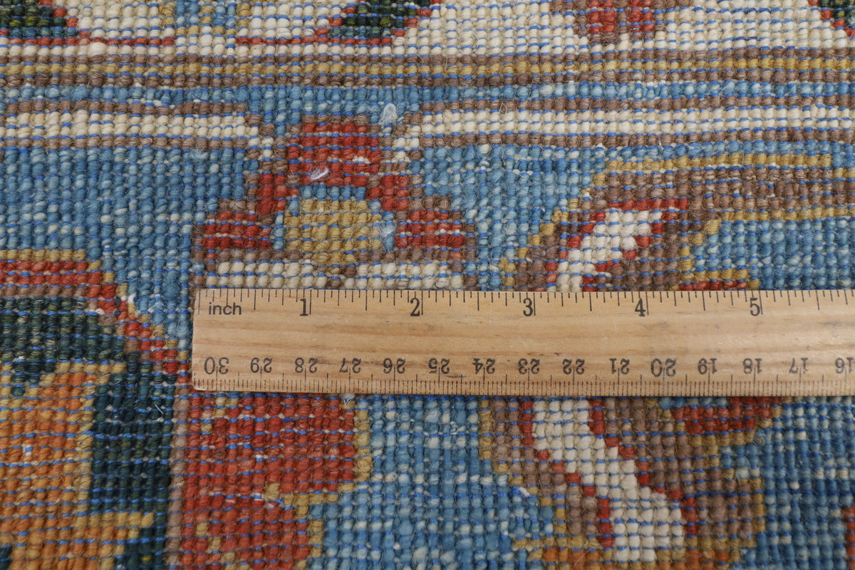 249 x 296 cm | Blue Tribal Afghan Veg Dye Wool carpet