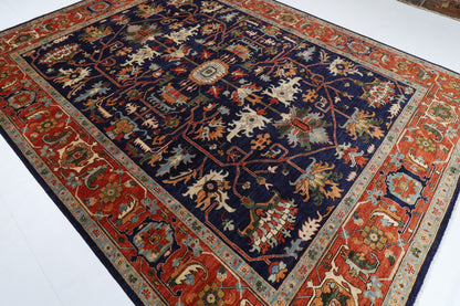 275 x 362 cm | Navy Blue Afghan Veg Dye Wool carpet