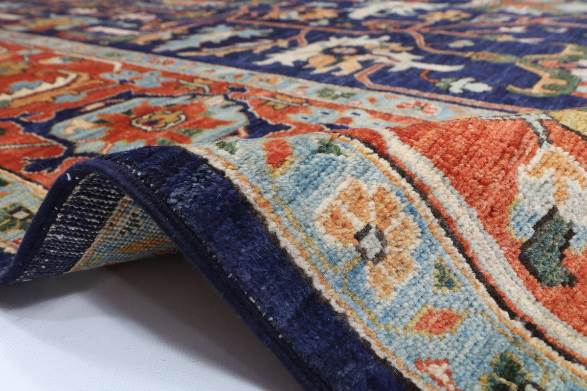 275 x 362 cm | Navy Blue Afghan Veg Dye Wool carpet