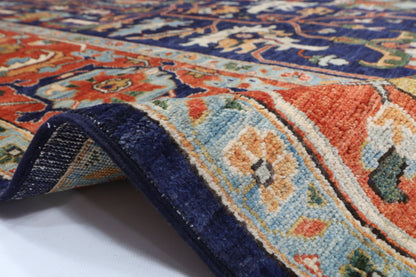 275 x 362 cm | Navy Blue Afghan Veg Dye Wool carpet