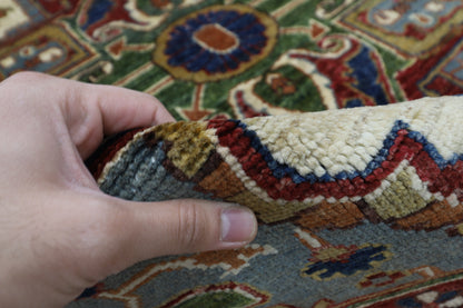 153 x 200 cm | Oriental Heriz Begie Area Rug Afghan Hand Knotted Veg Dye Wool carpet