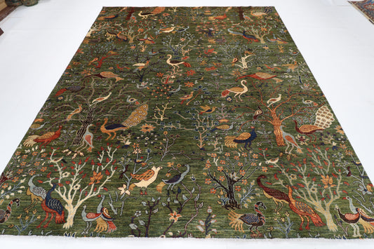 250 x 289 cm | Birds Afghan Veg Dye Wool carpet