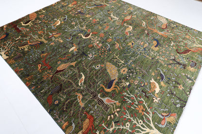 250 x 289 cm | Birds Afghan Veg Dye Wool carpet