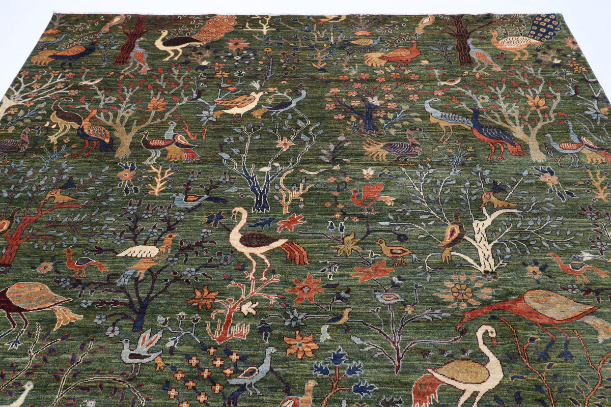 250 x 289 cm | Birds Afghan Veg Dye Wool carpet