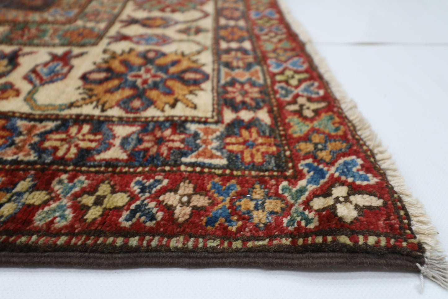 200 x 290 cm | Kazak Grey Afghan Hand Knotted Carpet