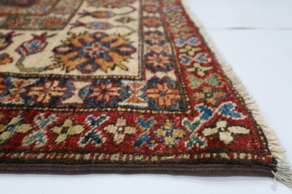 200 x 290 cm | Kazak Grey Afghan Hand Knotted Carpet