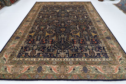 274 x 358 cm | Navy Blue Afghan Veg Dye Wool carpet