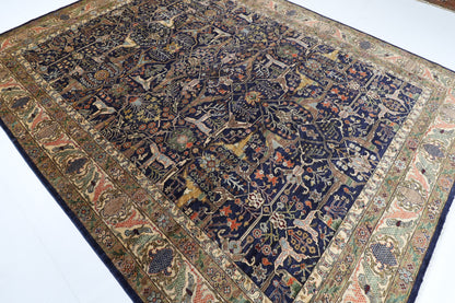 274 x 358 cm | Navy Blue Afghan Veg Dye Wool carpet