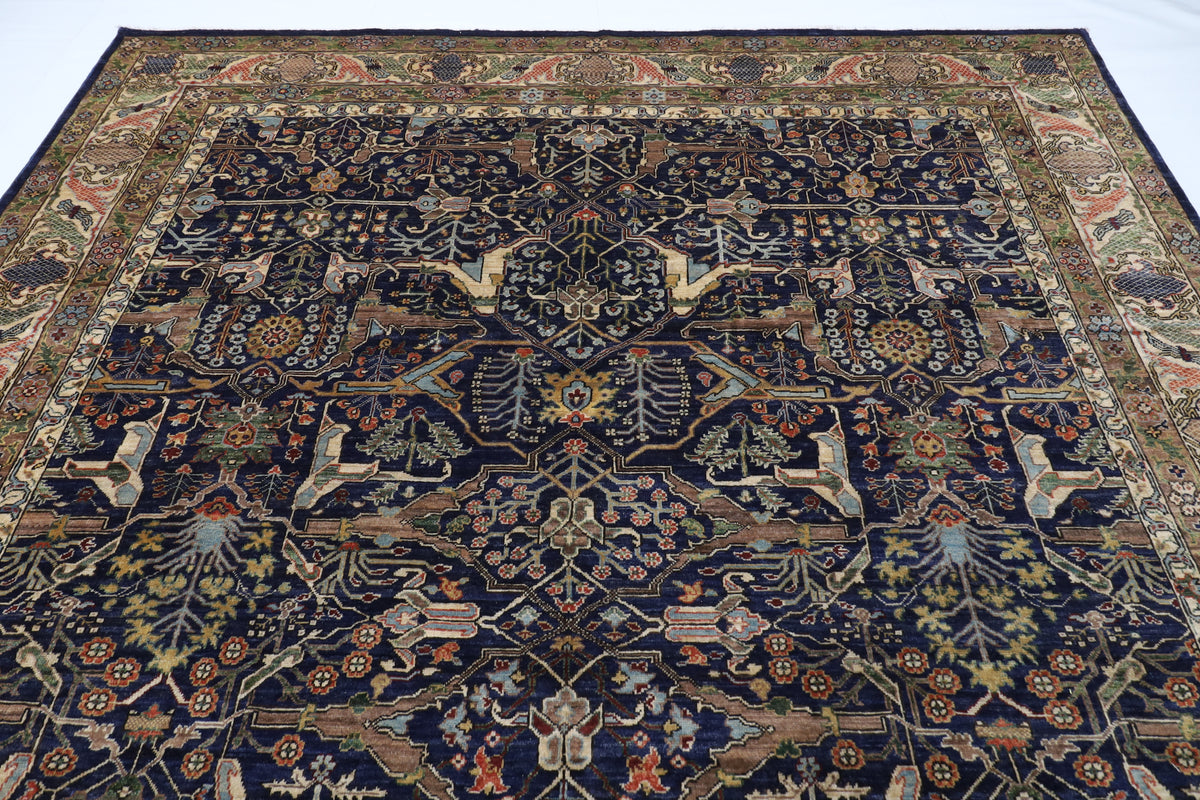 274 x 358 cm | Navy Blue Afghan Veg Dye Wool carpet