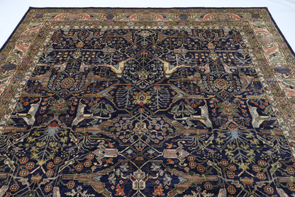 274 x 358 cm | Navy Blue Afghan Veg Dye Wool carpet