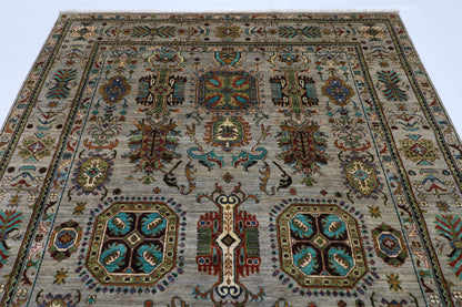208 x 306 cm | Waziri Grey Afghan Hand Knotted Carpet