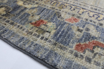 244 x 296 cm | Oriental balochi Style gray Area Rug Afghan Hand Knotted veg Dye Wool Carpet