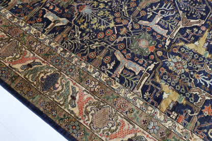 274 x 358 cm | Navy Blue Afghan Veg Dye Wool carpet