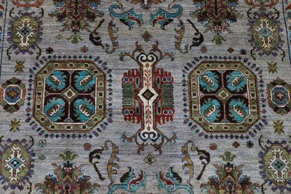 208 x 306 cm | Waziri Grey Afghan Hand Knotted Carpet