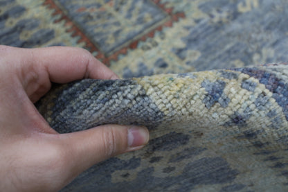 244 x 296 cm | Oriental balochi Style gray Area Rug Afghan Hand Knotted veg Dye Wool Carpet