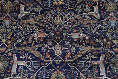 274 x 358 cm | Navy Blue Afghan Veg Dye Wool carpet