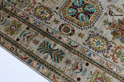 208 x 306 cm | Waziri Grey Afghan Hand Knotted Carpet
