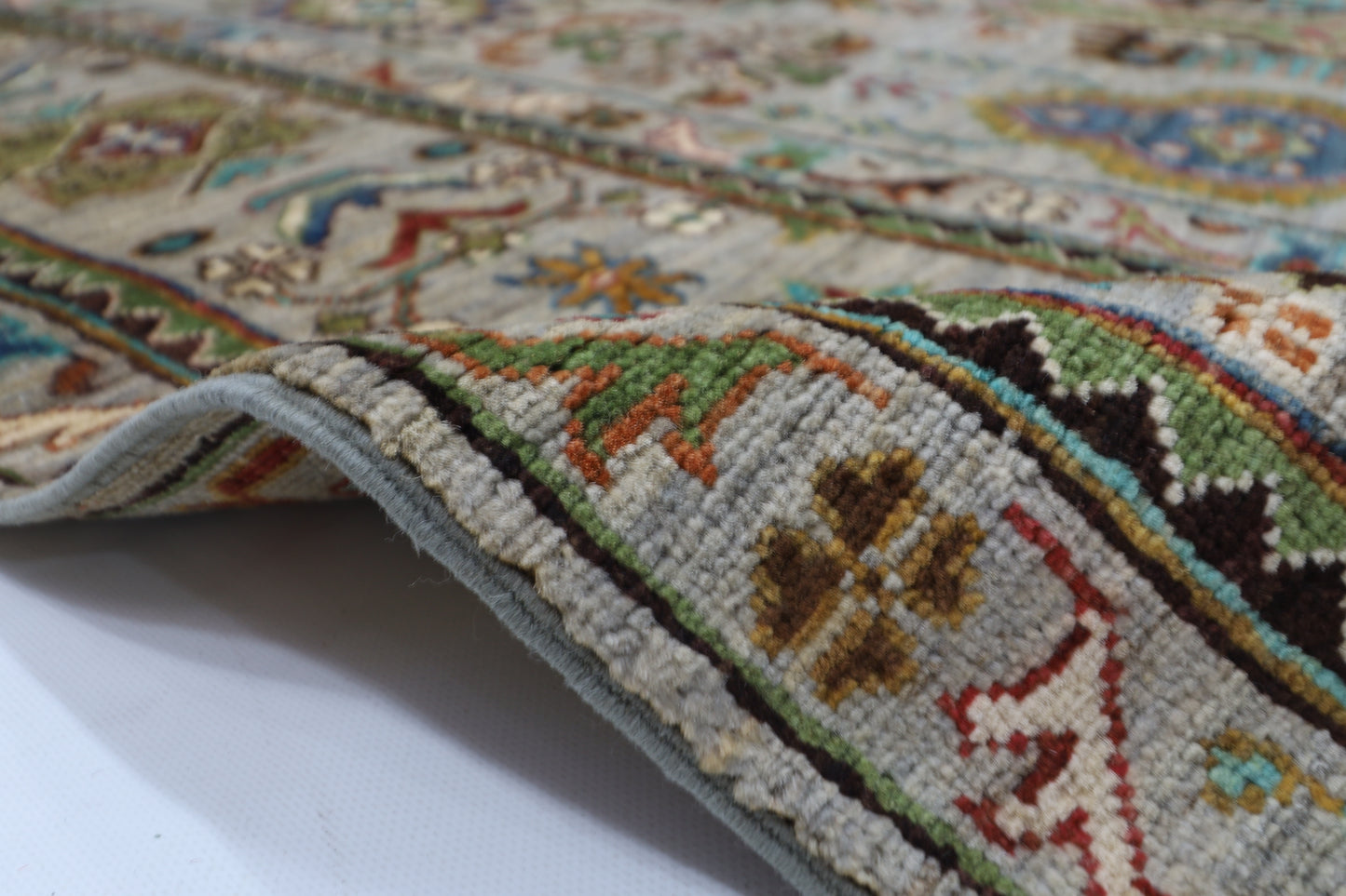 208 x 306 cm | Waziri Grey Afghan Hand Knotted Carpet