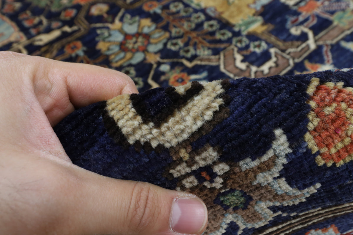 274 x 358 cm | Navy Blue Afghan Veg Dye Wool carpet