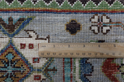 208 x 306 cm | Waziri Grey Afghan Hand Knotted Carpet