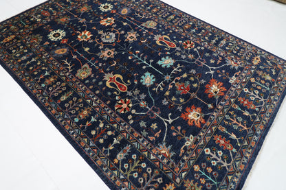 202 x 295 cm | Sultani Blue Afghan Hand Knotted Carpet