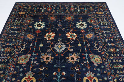 202 x 295 cm | Sultani Blue Afghan Hand Knotted Carpet