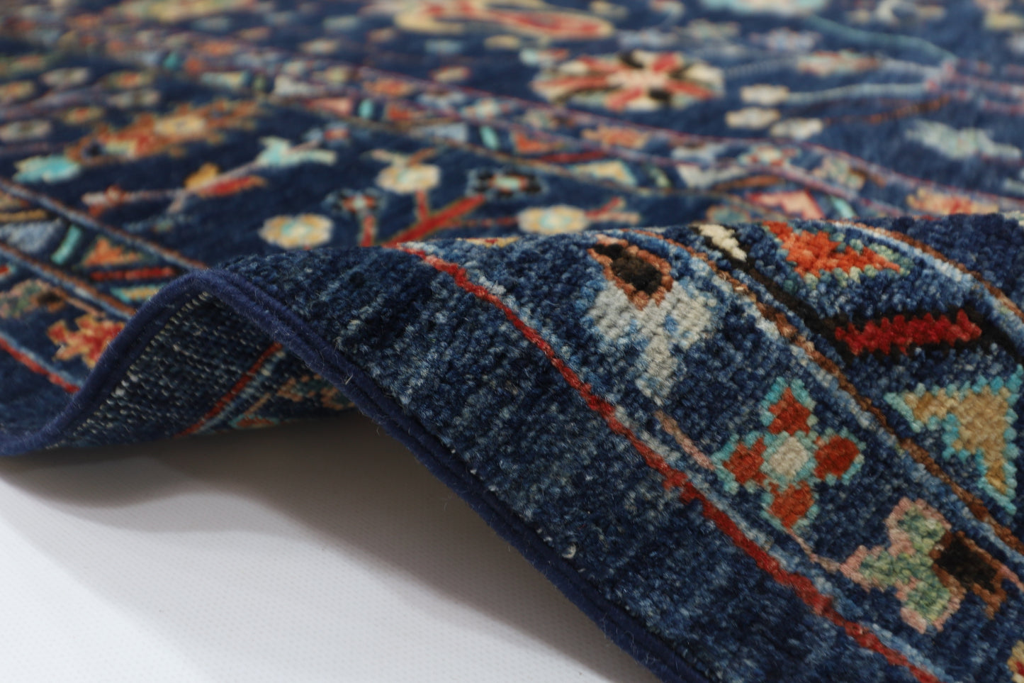 202 x 295 cm | Sultani Blue Afghan Hand Knotted Carpet