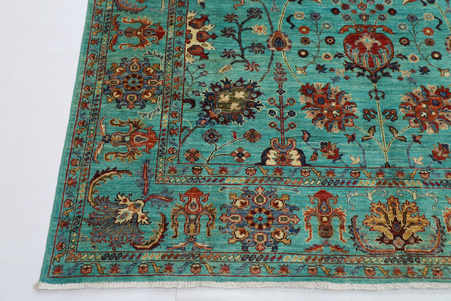 202 x 298 cm | Sultani Turquoise Afghan Hand Knotted Carpet