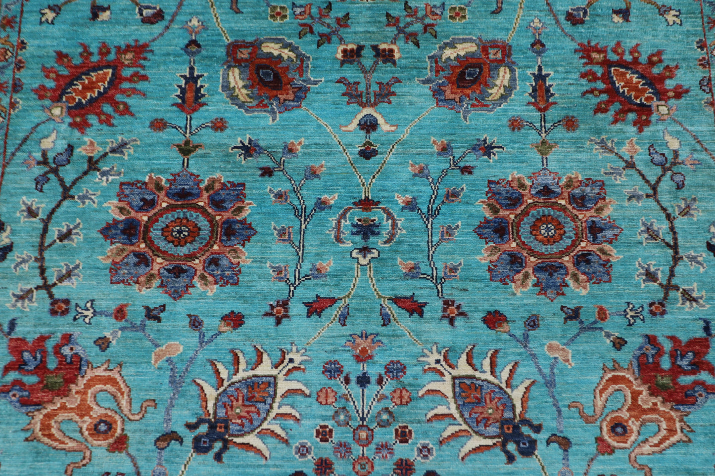 202 x 298 cm | Sultani Turquoise Afghan Hand Knotted Carpet
