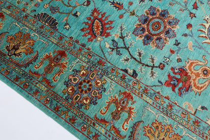 202 x 298 cm | Sultani Turquoise Afghan Hand Knotted Carpet