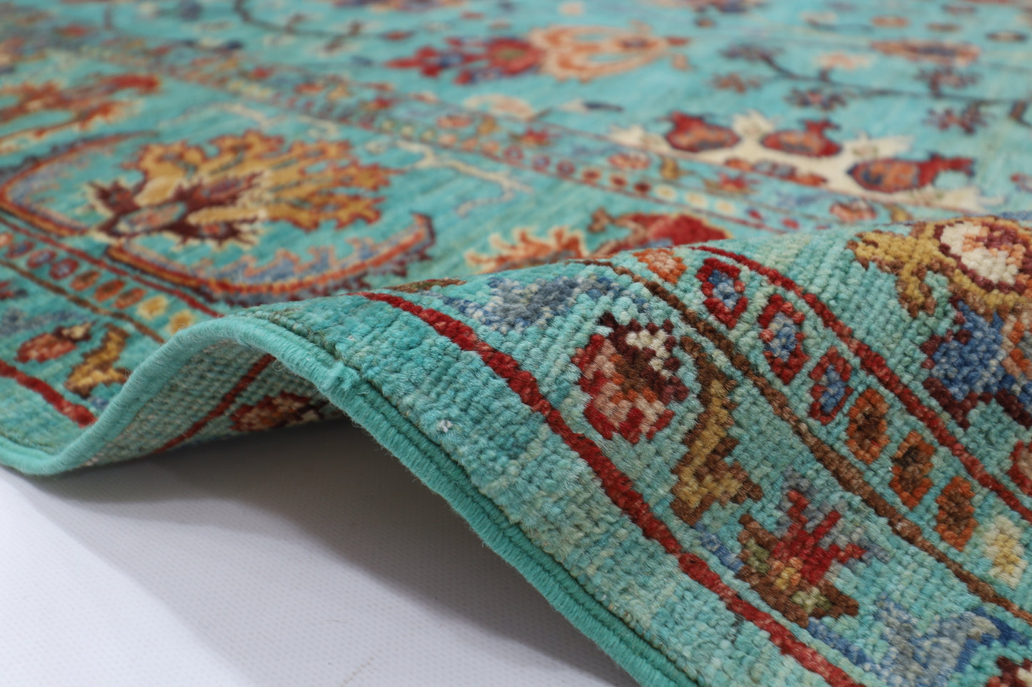 202 x 298 cm | Sultani Turquoise Afghan Hand Knotted Carpet