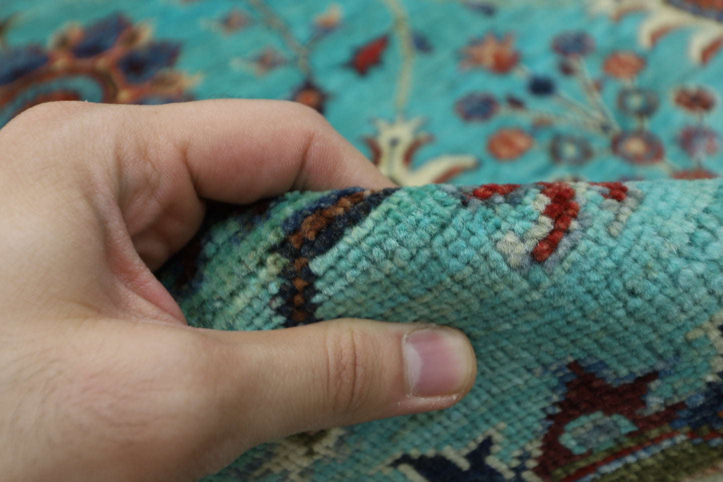 202 x 298 cm | Sultani Turquoise Afghan Hand Knotted Carpet