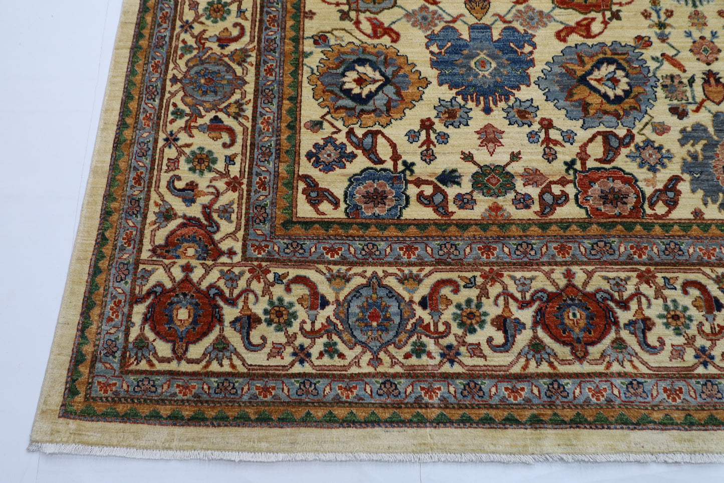294 x 416 cm | Traditional Bidjar beige Area Rug Afghan Hand Knotted veg Dye Wool Carpet