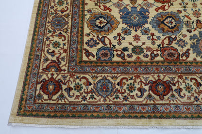 294 x 416 cm | Traditional Bidjar beige Area Rug Afghan Hand Knotted veg Dye Wool Carpet