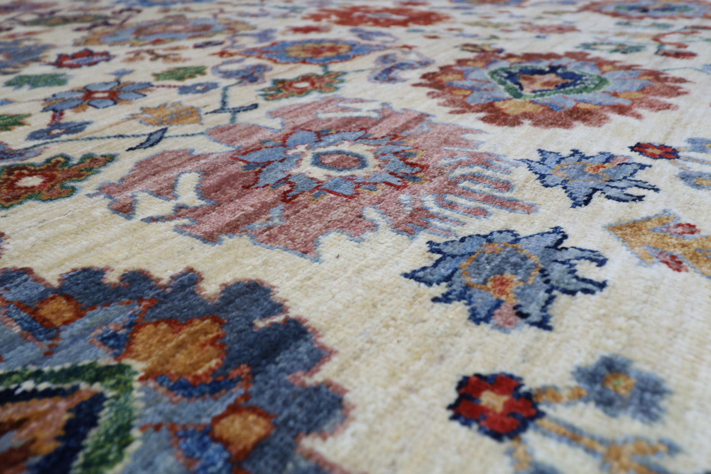 294 x 416 cm | Traditional Bidjar beige Area Rug Afghan Hand Knotted veg Dye Wool Carpet