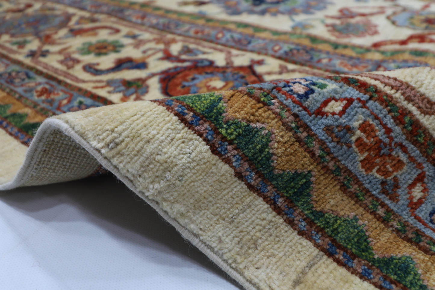 294 x 416 cm | Traditional Bidjar beige Area Rug Afghan Hand Knotted veg Dye Wool Carpet