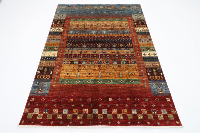 156 x 205 cm | Oriental Gabbeh Area Rug Afghan Hand Knotted Veg Dye Wool carpet