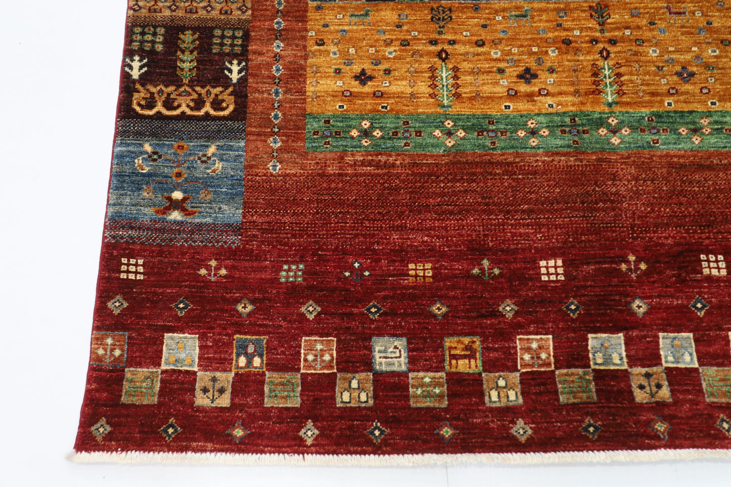 156 x 205 cm | Oriental Gabbeh Area Rug Afghan Hand Knotted Veg Dye Wool carpet