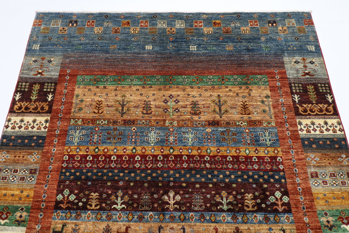 156 x 205 cm | Oriental Gabbeh Area Rug Afghan Hand Knotted Veg Dye Wool carpet