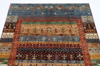 156 x 205 cm | Oriental Gabbeh Area Rug Afghan Hand Knotted Veg Dye Wool carpet